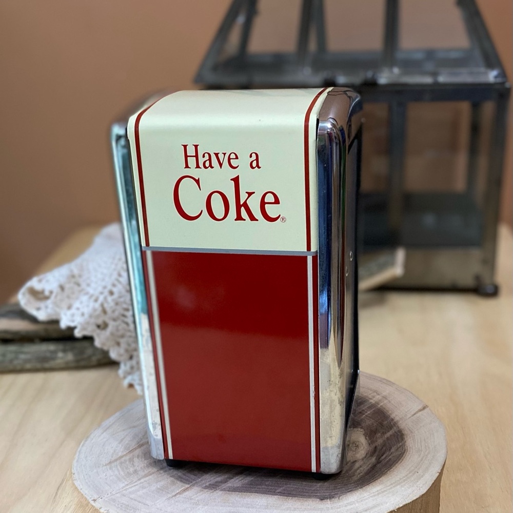 Coca-Cola Red and Cream Napkin Holder